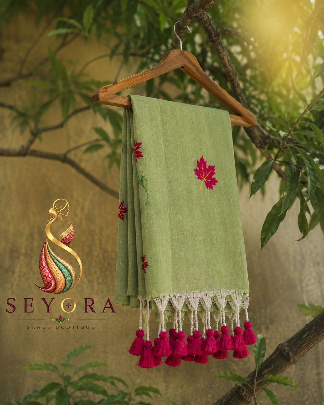 Maple leaf kadhi cotton saree
